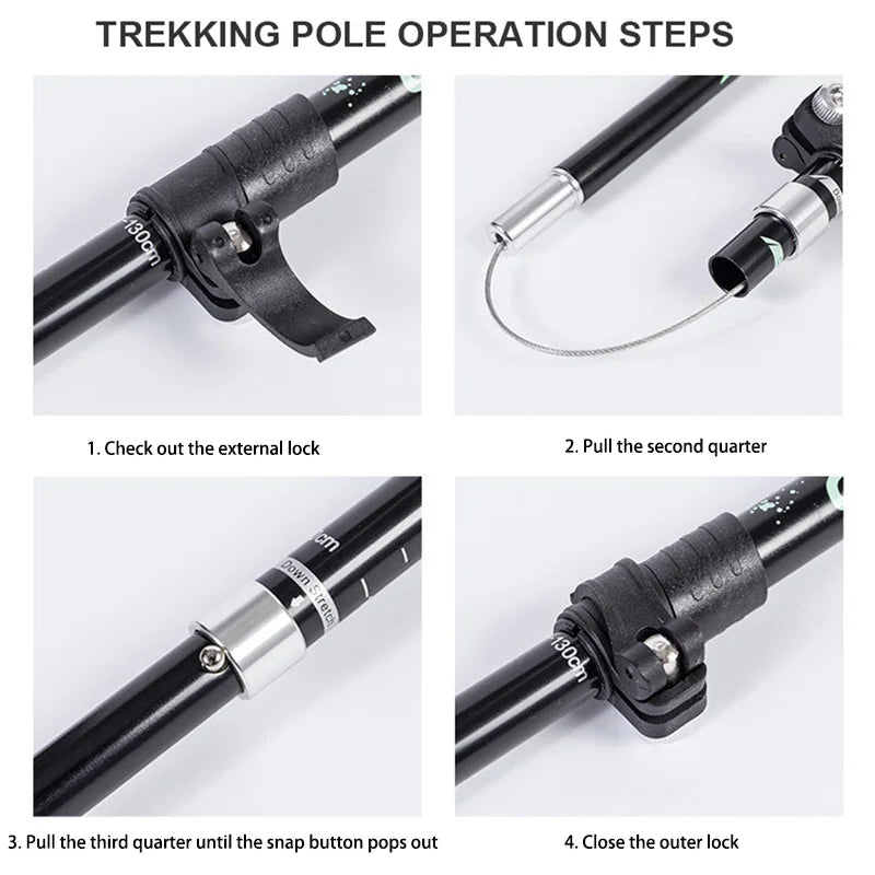 Lisslune | TREKLIGHT POLES – Bastones de Trekking Plegables Ultraligeros para Senderismo y Camping