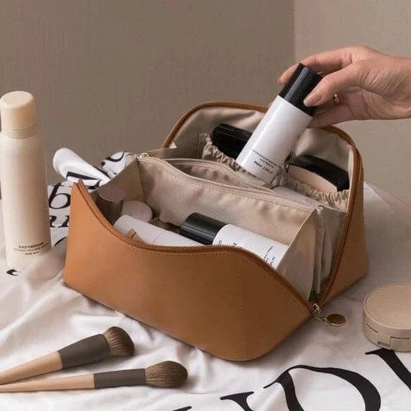 BellaPack Neceser de Maquillaje con Gran Apertura | Impermeable y Compartimentos Ajustables | 26x11x15 cm | Para Viajes y Uso Diario
