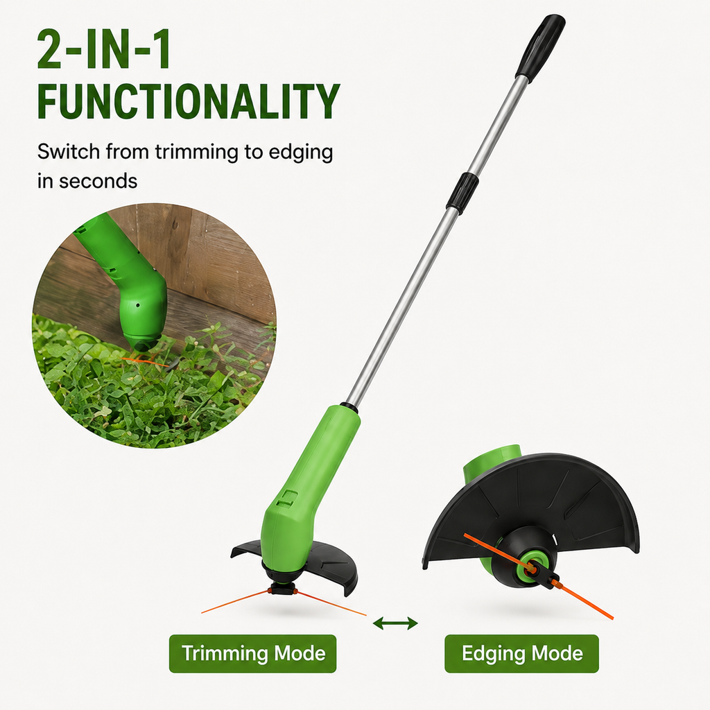 TRIMMASTER - Cortadora de Césped Mini Inalámbrica Ligera y Ajustable