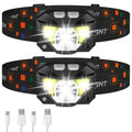 Linterna Frontal Ultra-Brillante con Sensor de Movimiento - Paquete de 2