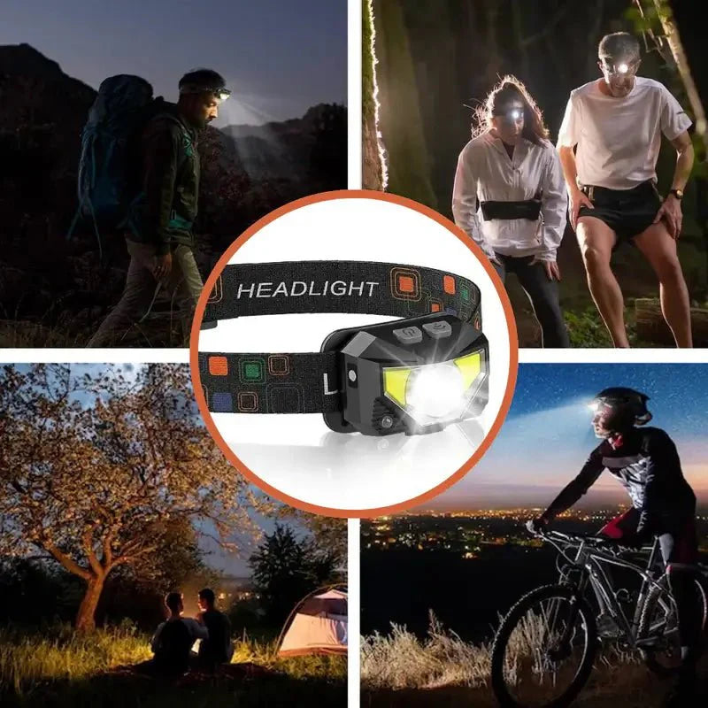 Linterna Frontal Ultra-Brillante con Sensor de Movimiento - Paquete de 2