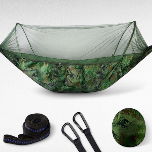 Hamaca Exterior con Red Antiinsectos – Nylon Ultra-Ligero y Montaje Rápido