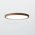 Luz de Techo Circular Ultradelgada de Nogal para Estilo Moderno