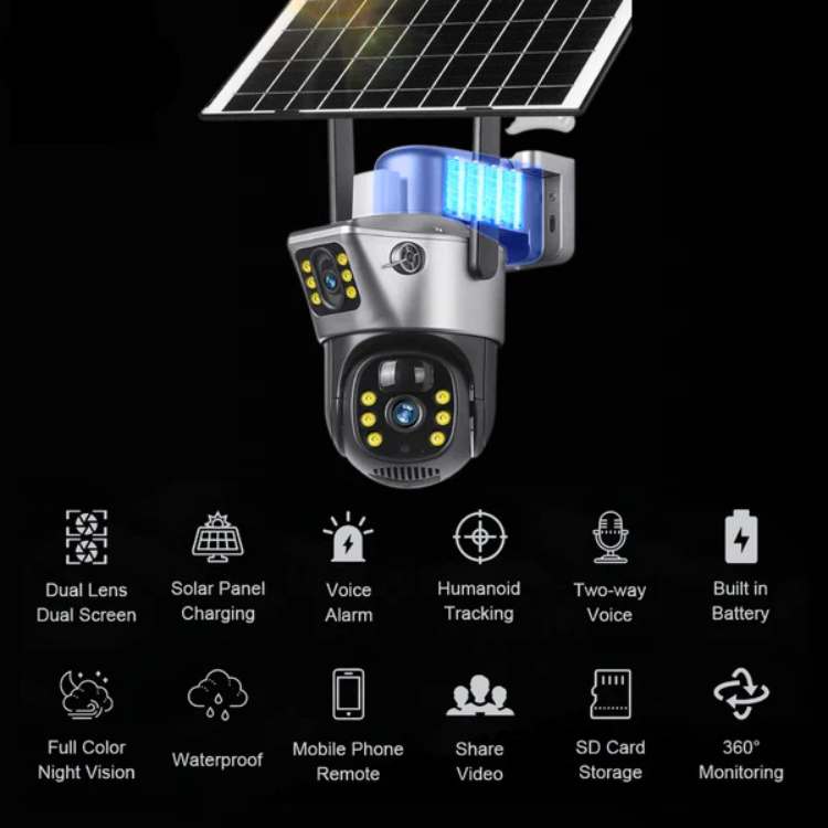 Cámara Solar UltraVision – Protección 360° Sin Cables, Día y Noche