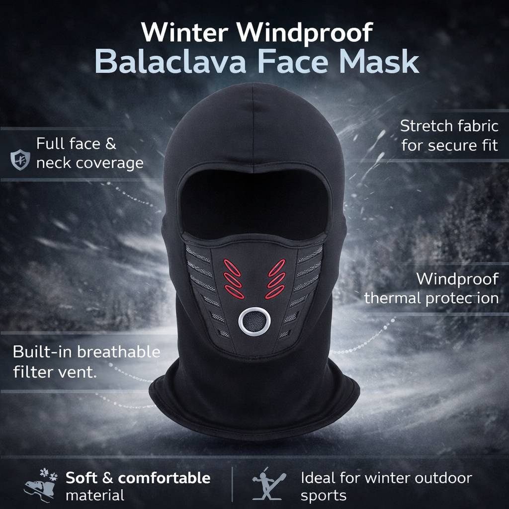 Máscara facial balaclava térmica unisex a prueba de viento para clima frío