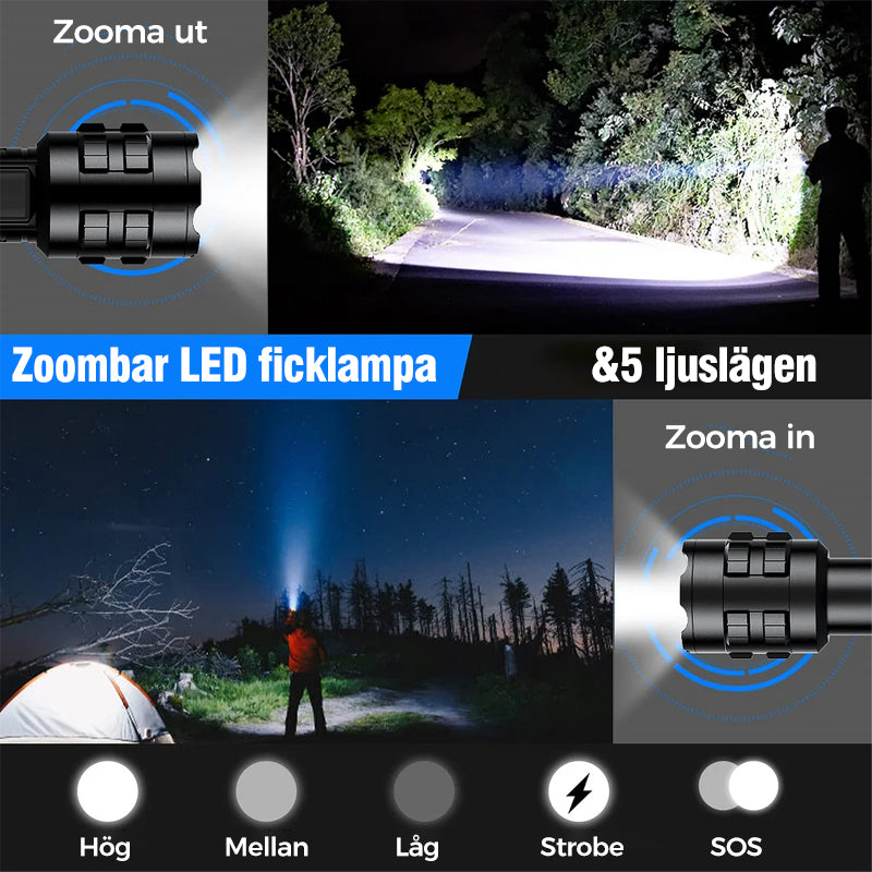 Linterna LED Recargable de Alto Lumen para Uso en Exterior