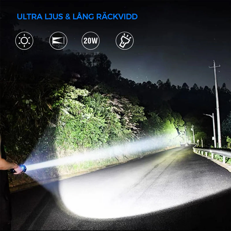Linterna LED Recargable de Alto Lumen para Uso en Exterior
