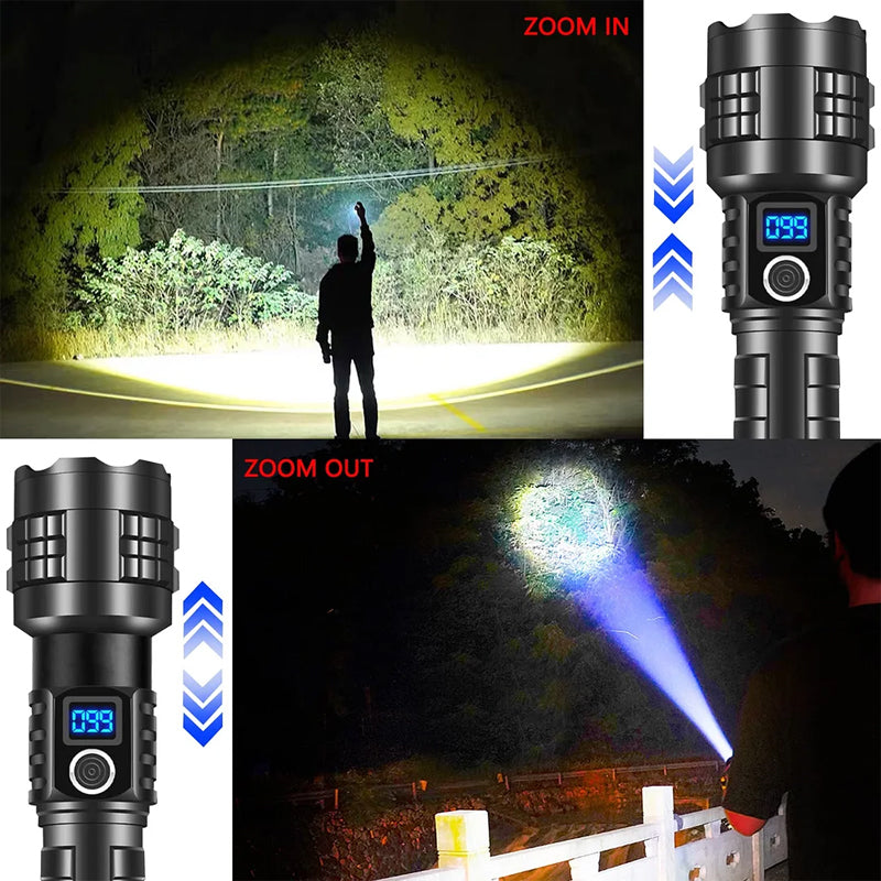 Linterna LED Recargable de Alto Lumen para Uso en Exterior