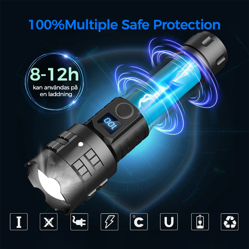 Linterna LED Recargable de Alto Lumen para Uso en Exterior
