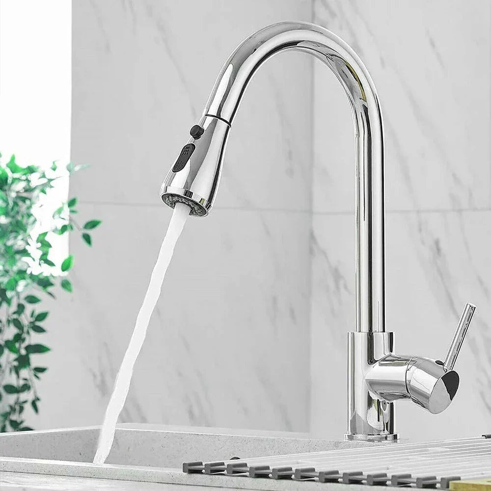 Grifo Retráctil - Acero Inoxidable con Función de Rocío