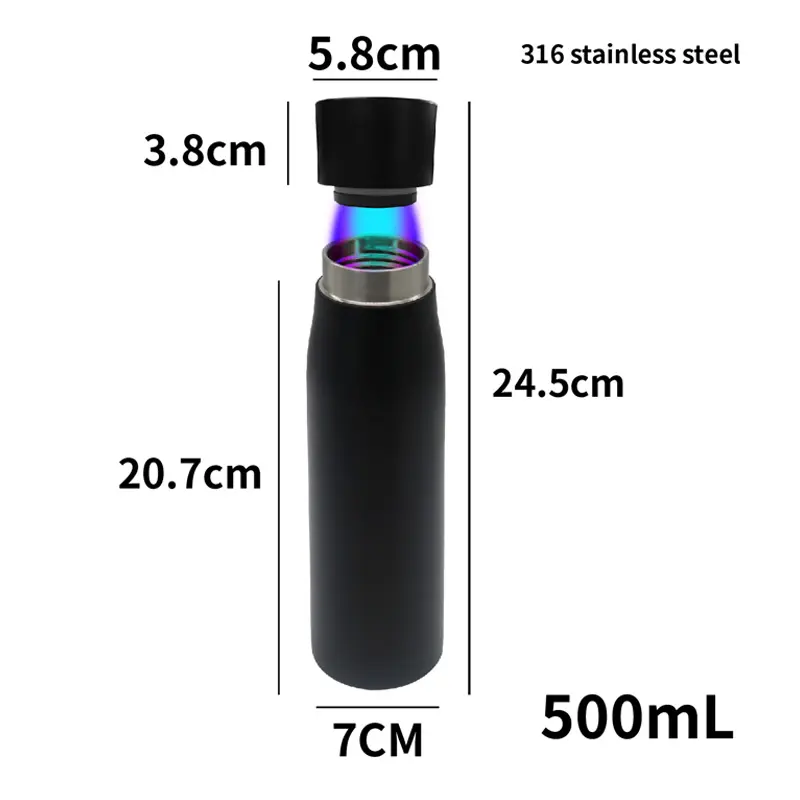 Botella de Agua con Luz UV y Esterilización UV-C
