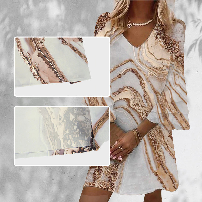 Hermoso Vestido de Verano con Mangas de Campana para Mujeres