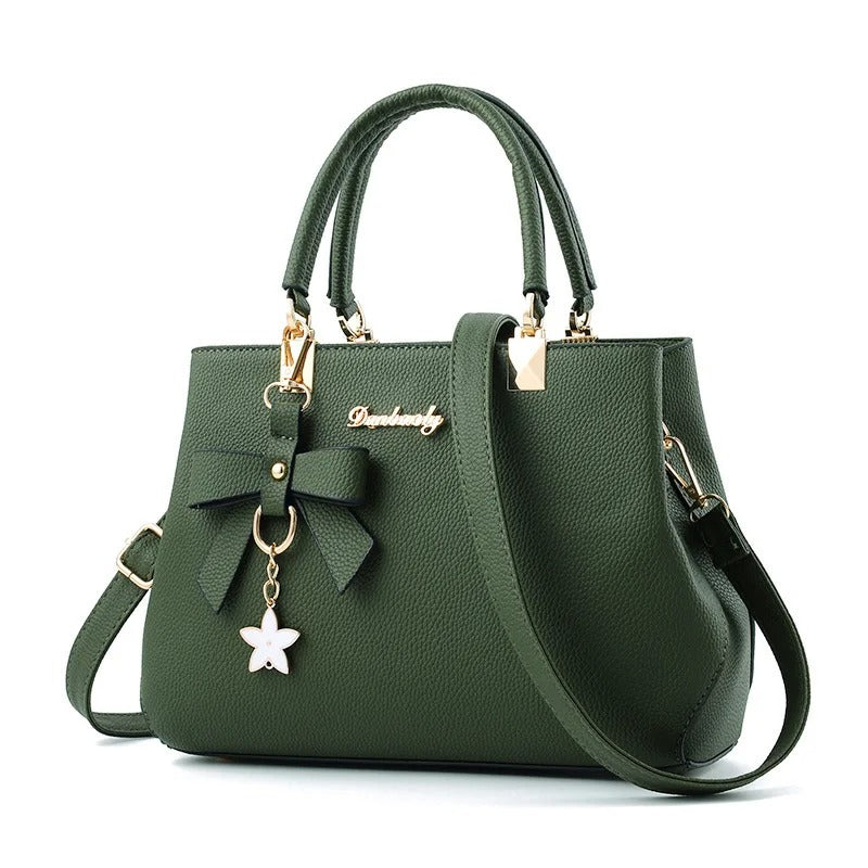 Bolso messenger para mujeres con charm de flores