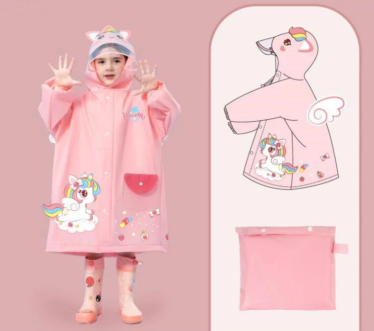 Chaqueta de Lluvia Impermeable para Niños con Diseño Alegre