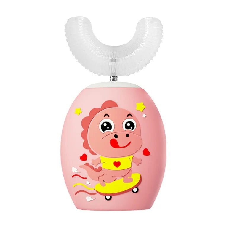 Cepillo de dientes eléctrico en forma de U para niños, limpieza 360°