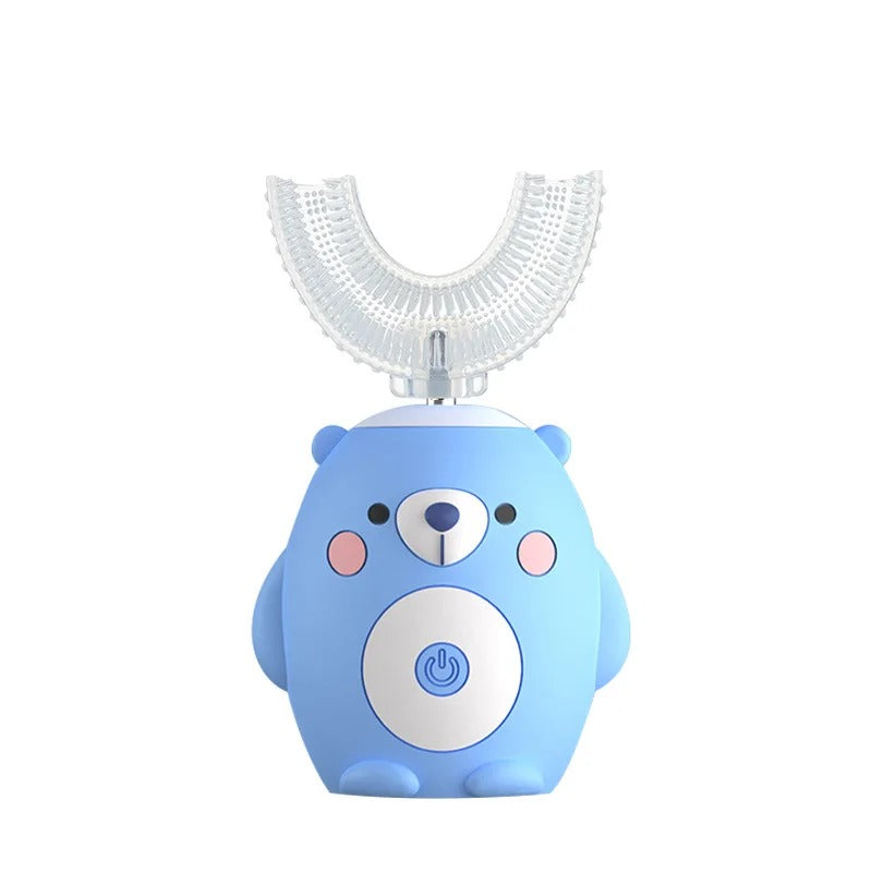 Cepillo de dientes eléctrico en forma de U para niños, limpieza 360°