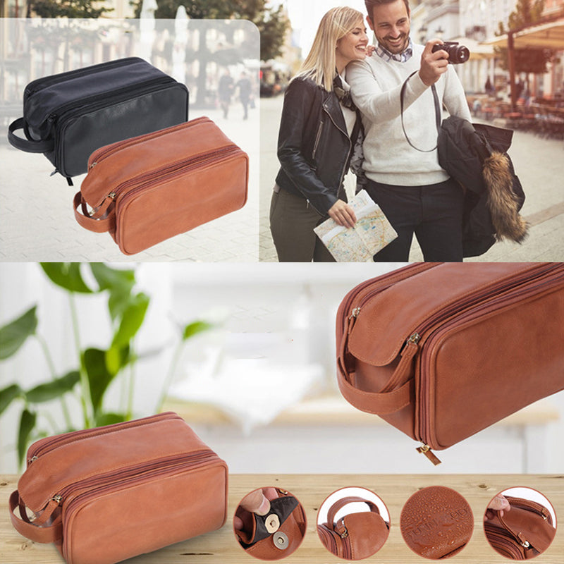 Neceser de Hombre Impermeable con Doble Cremallera