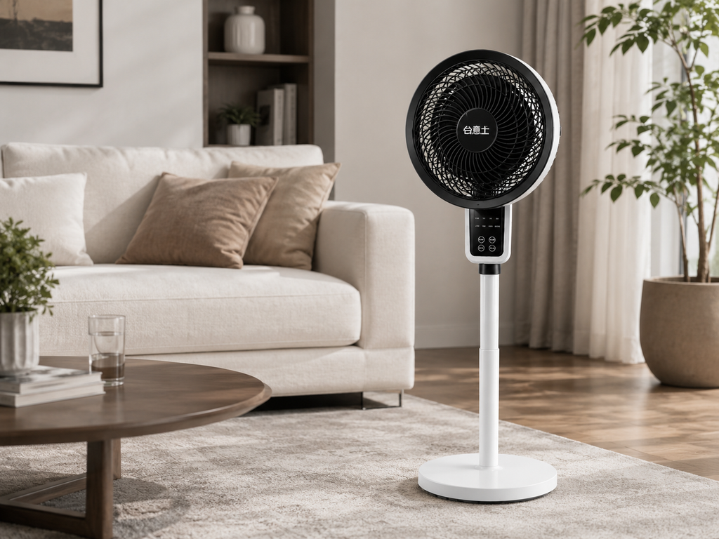 Ventilador de pie ajustable con oscilación 3D