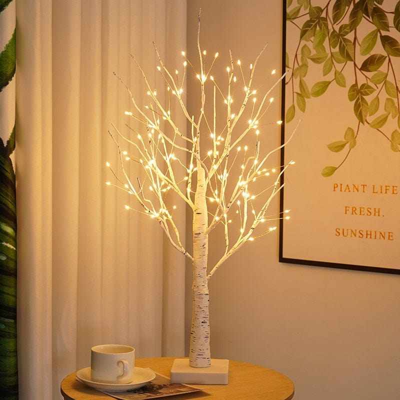 Árbol de abedul LED escandinavo – Luz ambiental con diseño natural