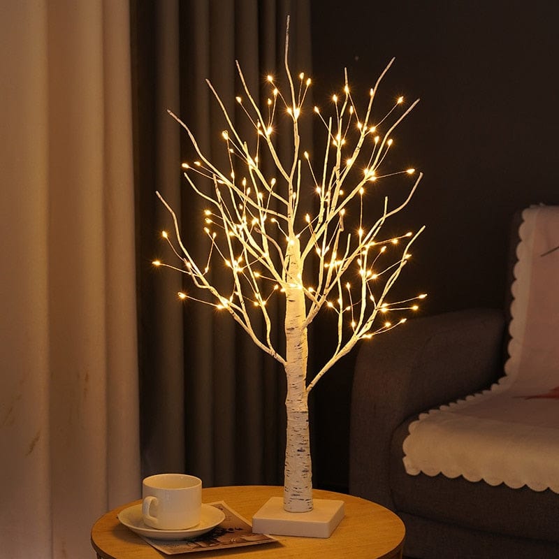 Árbol de abedul LED escandinavo – Luz ambiental con diseño natural
