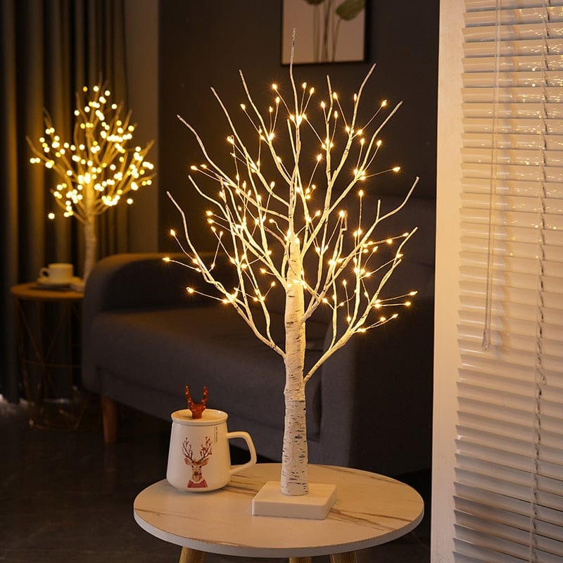 Árbol de abedul LED escandinavo – Luz ambiental con diseño natural