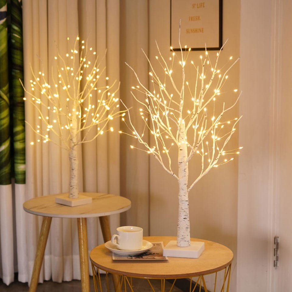 Árbol de abedul LED escandinavo – Luz ambiental con diseño natural