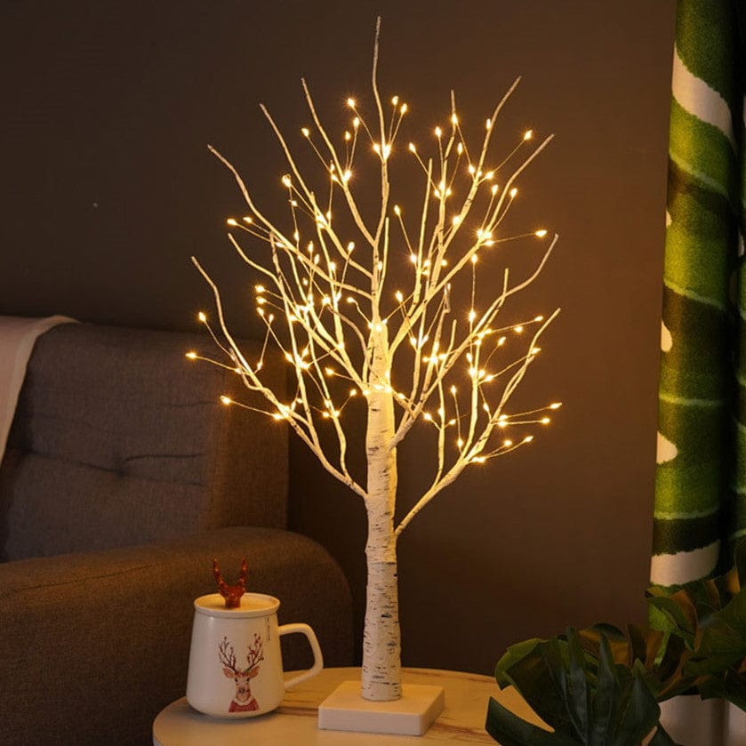 Árbol de abedul LED escandinavo – Luz ambiental con diseño natural
