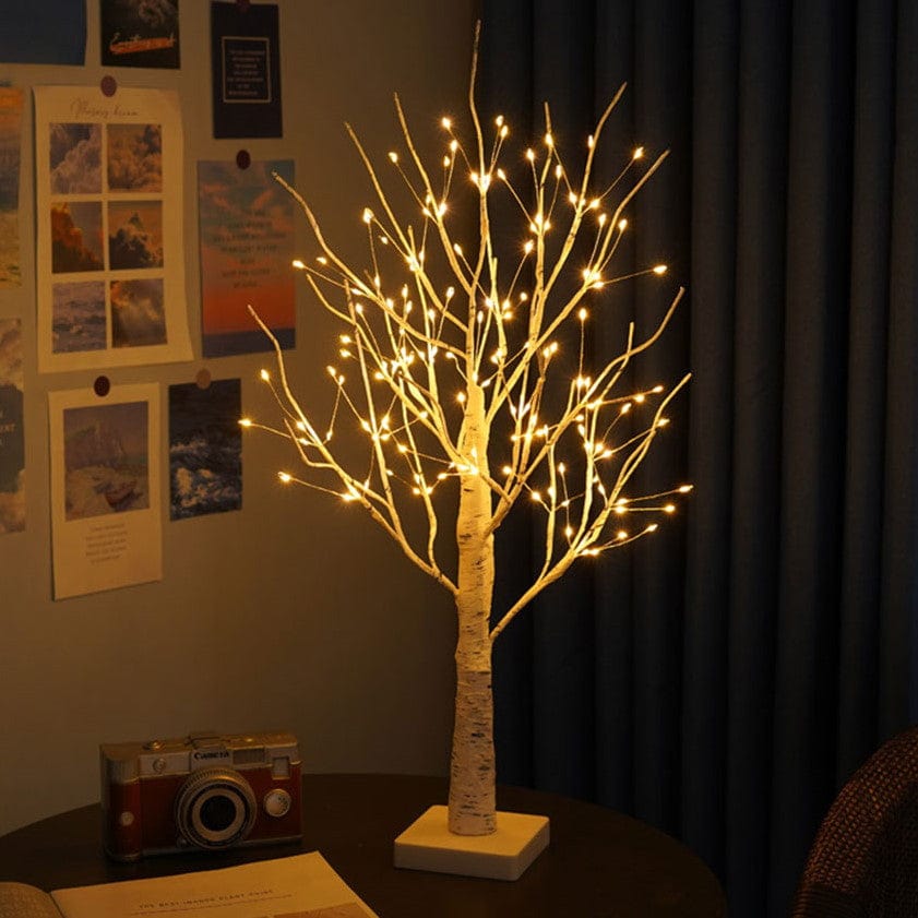 Árbol de abedul LED escandinavo – Luz ambiental con diseño natural