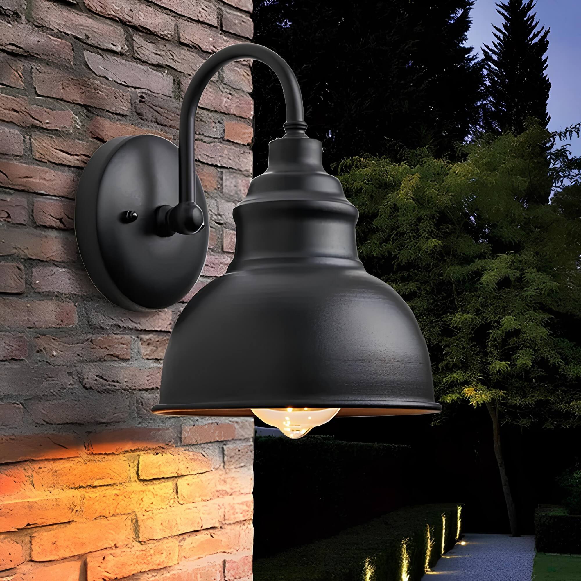 Lámpara de pared exterior vintage a prueba de clima en estilo farol para terraza y jardín