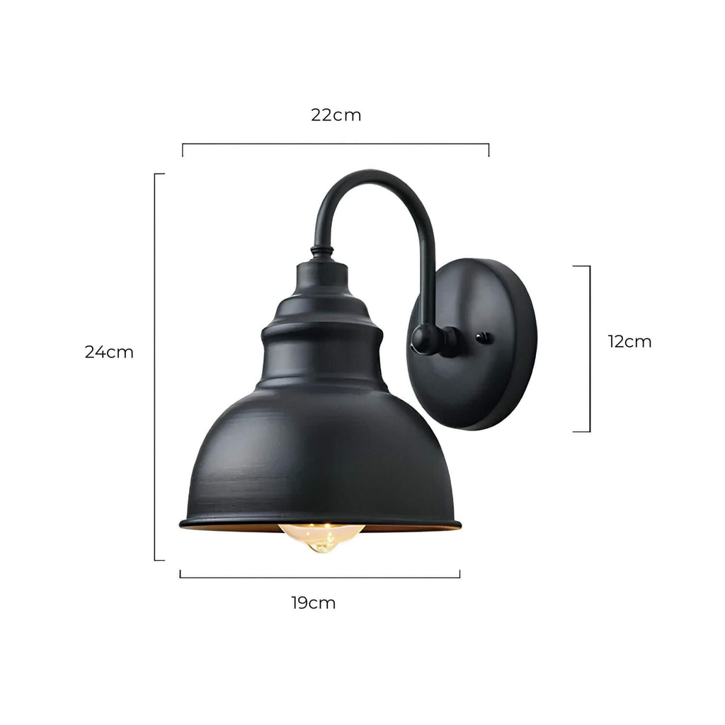 Lámpara de pared exterior vintage a prueba de clima en estilo farol para terraza y jardín