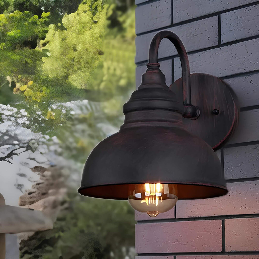 Lámpara de pared exterior vintage a prueba de clima en estilo farol para terraza y jardín