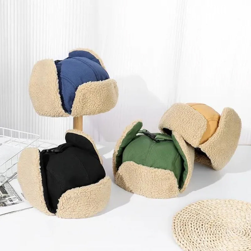 Gorro de Invierno para Hombre y Mujer con Protección para las Orejas de Forro Polar