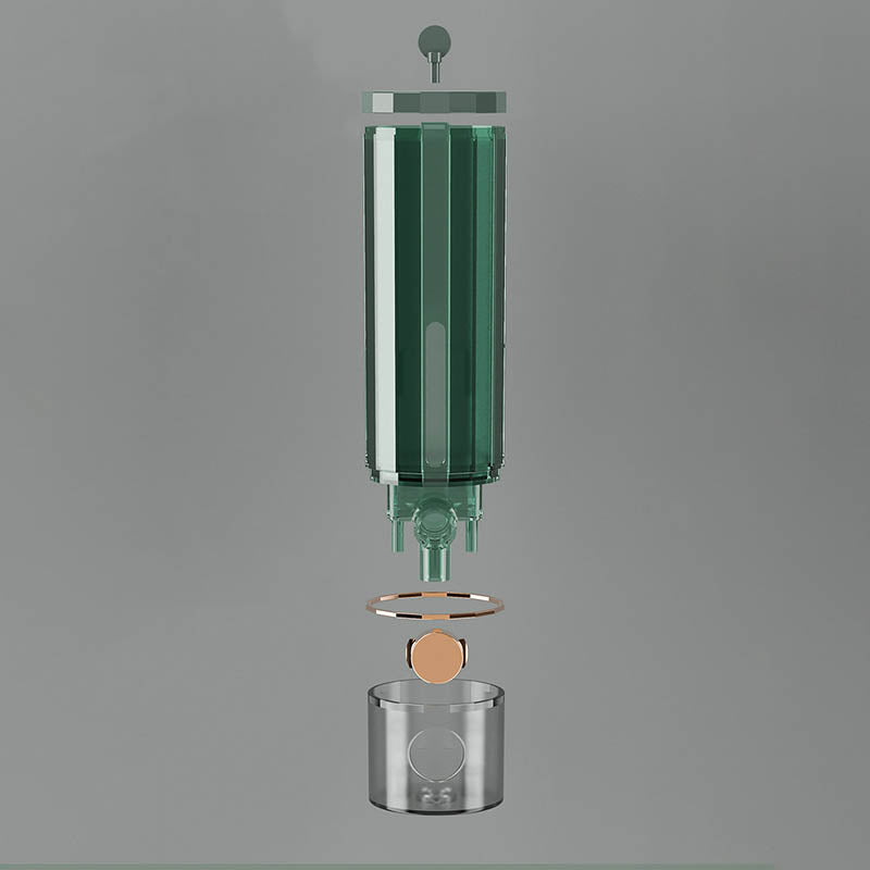 Dispensador de Jabón de Pared en Blanco/Verde Oscuro para Ducha
