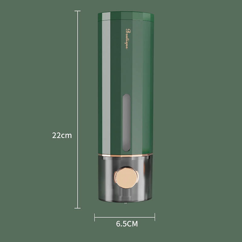 Dispensador de Jabón de Pared en Blanco/Verde Oscuro para Ducha