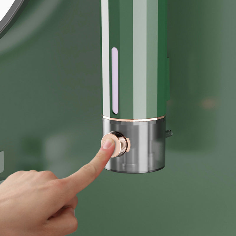 Dispensador de Jabón de Pared en Blanco/Verde Oscuro para Ducha