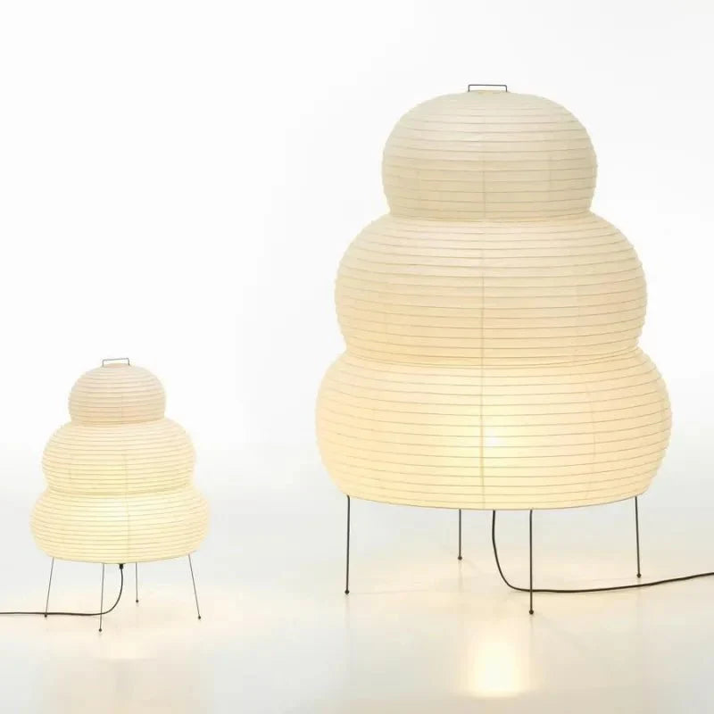 SabiGlow - Lámpara de pie de papel de arroz Wabi Sabi artística con trípode ajustable