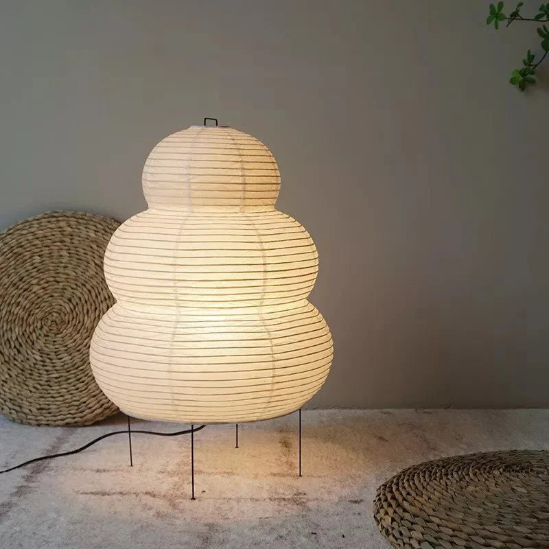SabiGlow - Lámpara de pie de papel de arroz Wabi Sabi artística con trípode ajustable