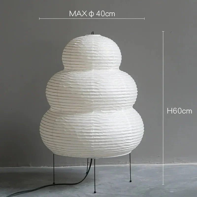 SabiGlow - Lámpara de pie de papel de arroz Wabi Sabi artística con trípode ajustable