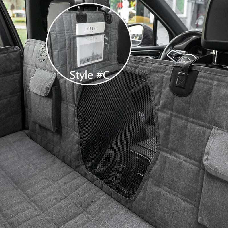 Funda de Asiento de Coche Impermeable para Perros con Ventana de Malla
