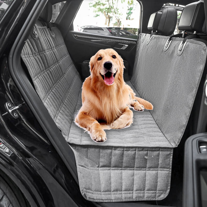 Funda de Asiento de Coche Impermeable para Perros con Ventana de Malla