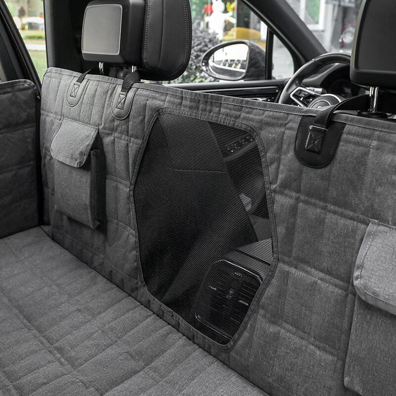 Funda de Asiento de Coche Impermeable para Perros con Ventana de Malla