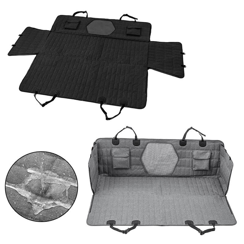 Funda de Asiento de Coche Impermeable para Perros con Ventana de Malla