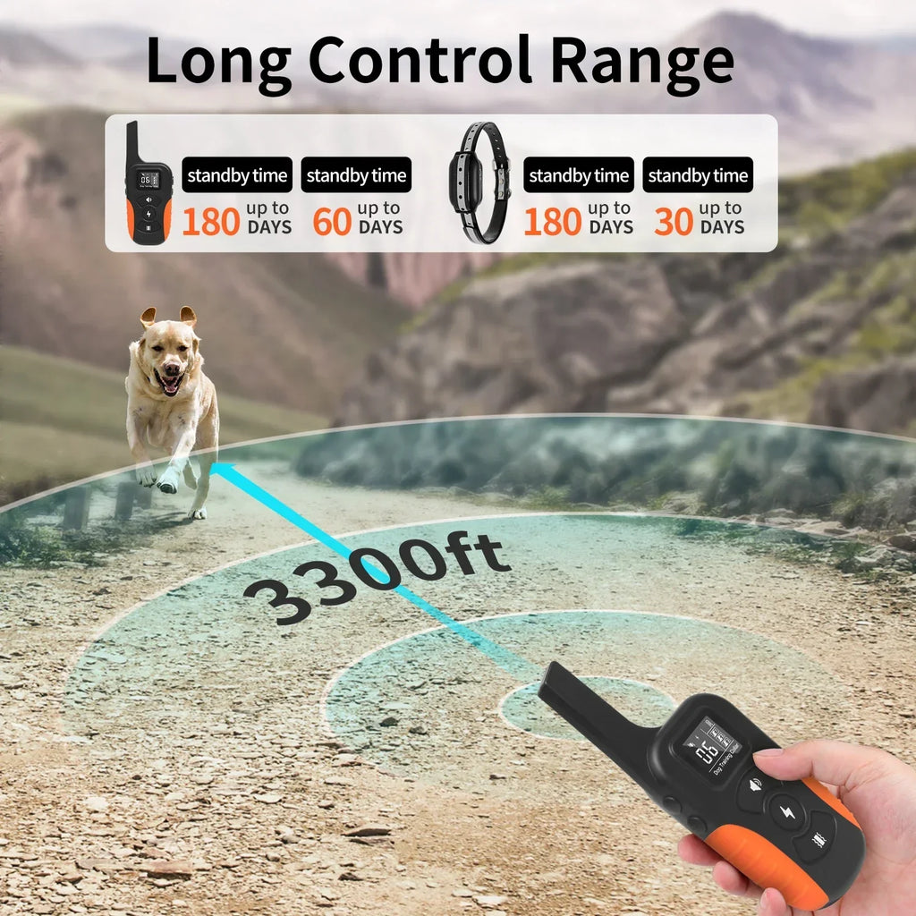 Collar de Entrenamiento Remoto a Prueba de Agua para Perros con Choque y Beep