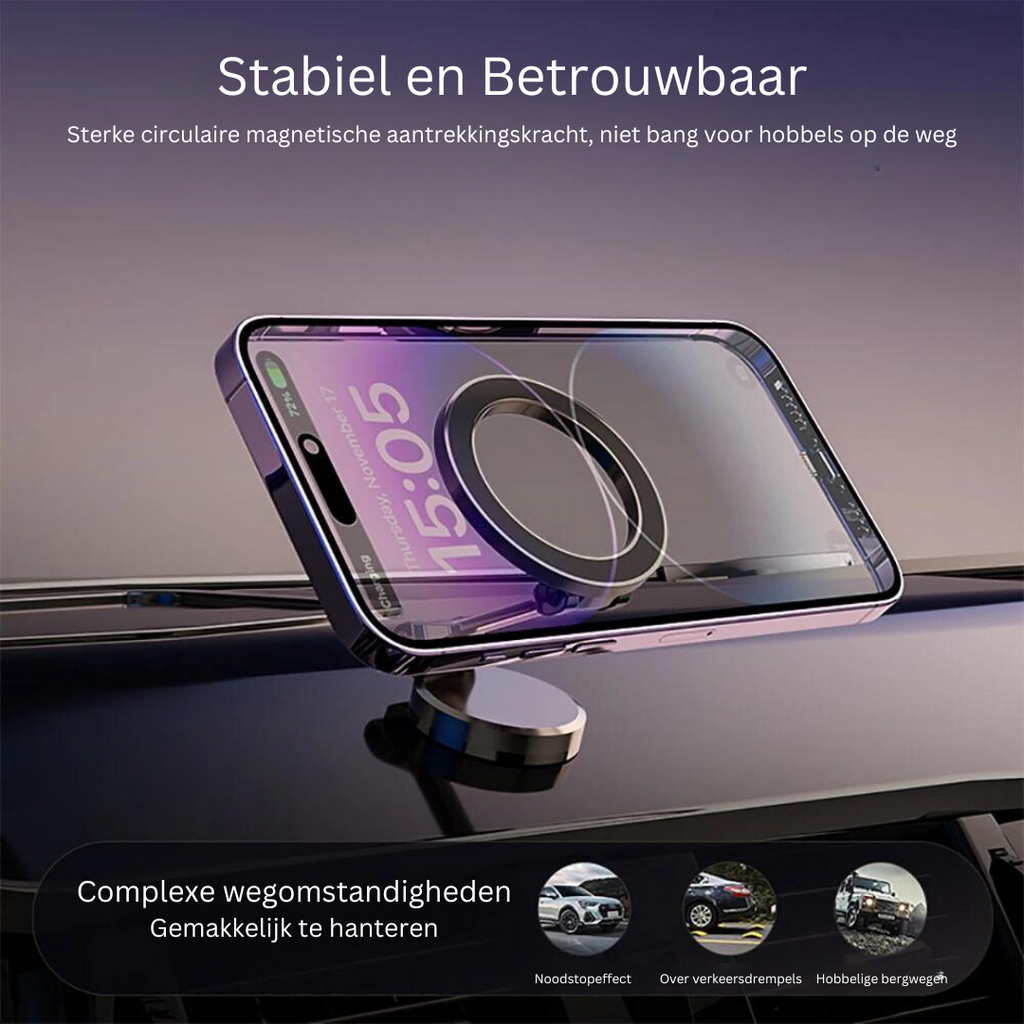 Soporte magnético para teléfono de coche Sandsberg – Rotación de 360°, plegable