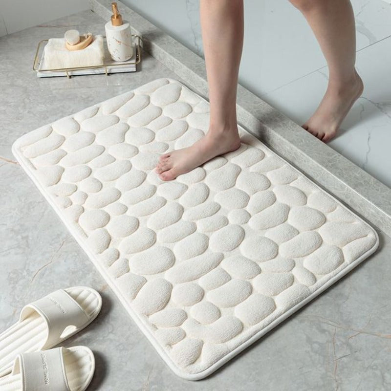 Alfombrilla de Baño de Espuma Viscoelástica con Diseño de Piedras
