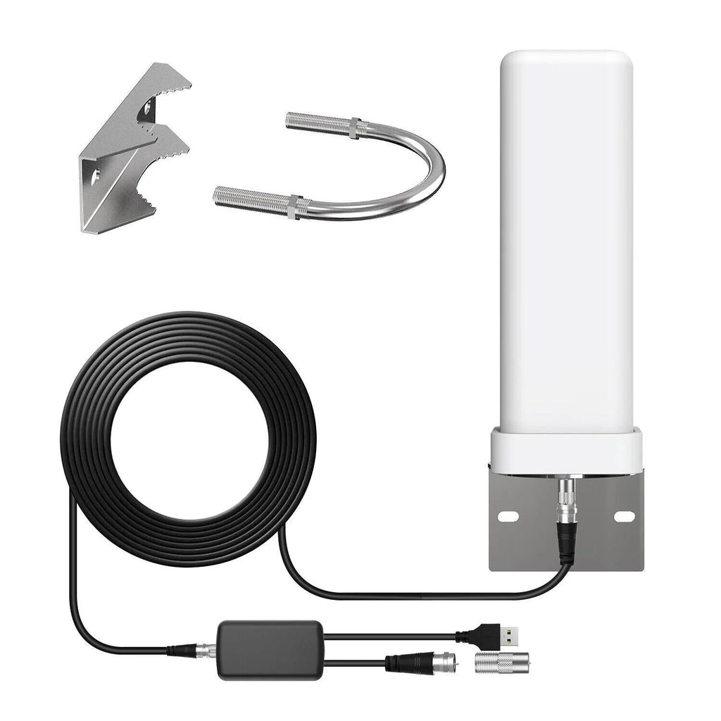 Antena Exterior Amplificada 360° Premium 2025 HDTV Rango Extra de 460 Millas