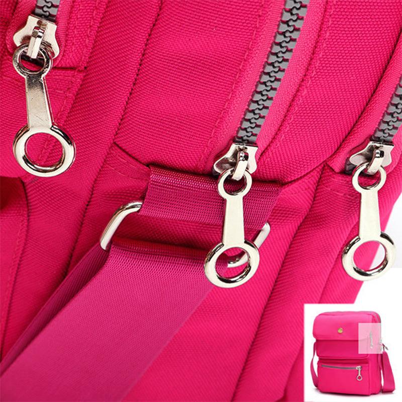 Bolso de Hombro Cruzado Impermeable de Nylon para Mujeres con 6 Bolsillos