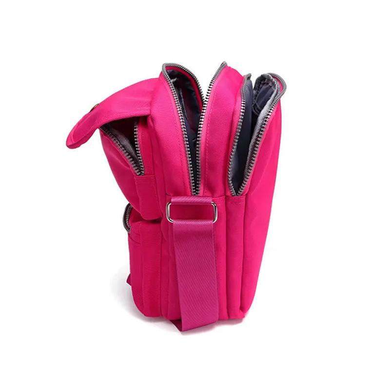 Bolso de Hombro Cruzado Impermeable de Nylon para Mujeres con 6 Bolsillos