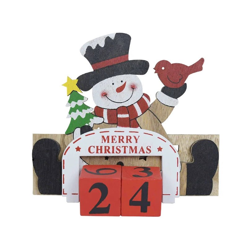 Calendario de Cuenta Regresiva de Navidad Pintado a Mano – Decoración Navideña Festiva para el Hogar y Regalo de Cuenta Regresiva de Año Nuevo