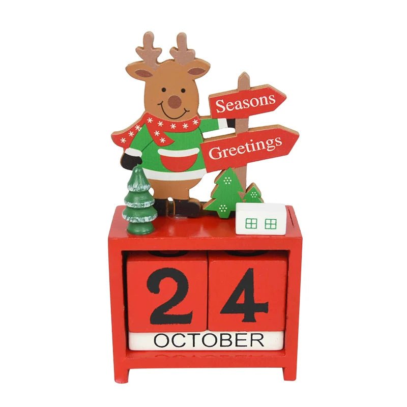 Calendario de Cuenta Regresiva de Navidad Pintado a Mano – Decoración Navideña Festiva para el Hogar y Regalo de Cuenta Regresiva de Año Nuevo